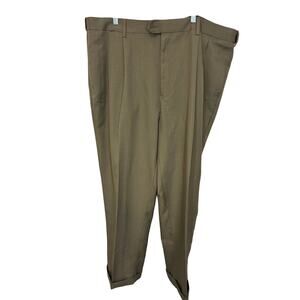 Men’s 44 X 30 Savane Dress Pants Tan Pleated Cuffed ComfortPlus Event Business